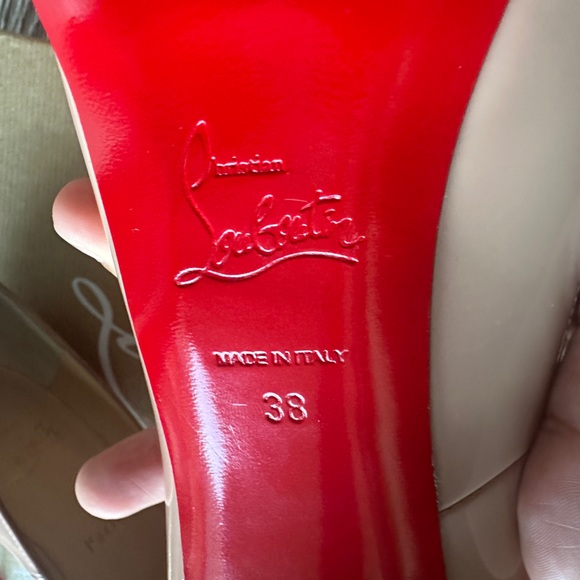 NIB CHRISTIAN LOUBOUTIN Patent Leather Privé Open Toe Pump 120 - Picture 8 of 16